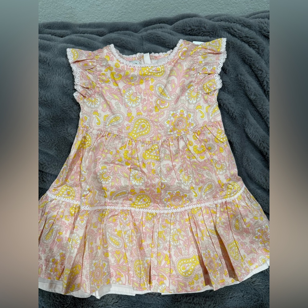 Pink and Yellow Paisley Dress